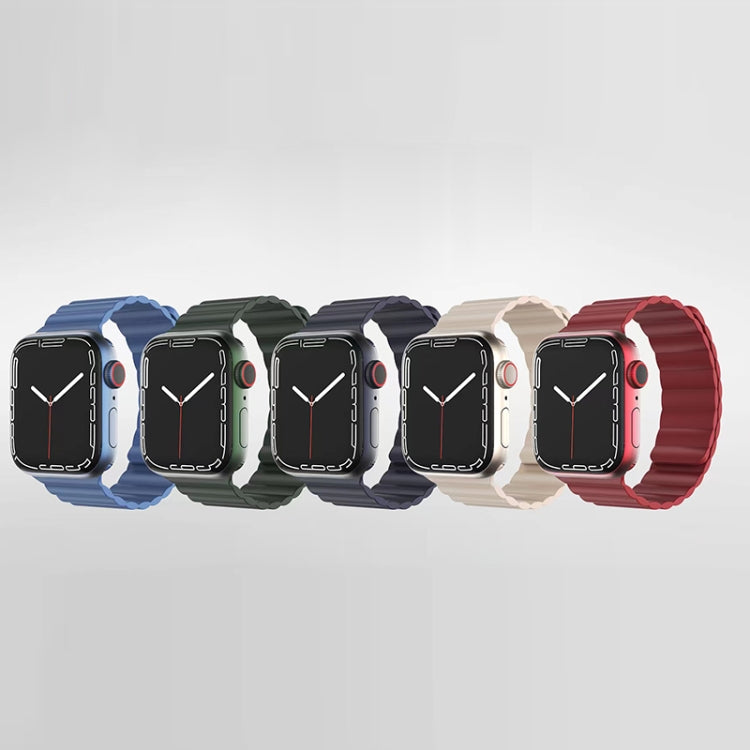 Mutural Liquid Silicone Magnetic Strap Watchband For Apple Watch Series, 7 41mm / 6&SE&5&4 40mm / 3&2&1 38mm, 7 45mm / 6&SE&5&4 44mm / 3&2&1 42mm Mutural Liquid Silicone Magnetic Strap Watchband For Apple Watch Series, 7 41mm / 6&SE&5&4 40mm / 3&2&1 38mm, 7 45mm / 6&SE&5&4 44mm / 3&2&1 42mm