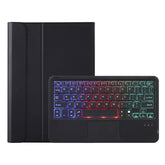 AHV7-AS Lambskin Texture Tri-color Backlight Bluetooth Keyboard Leather Tablet Case with Touchpad For Honor Pad V8 / Tablet V7 Pro