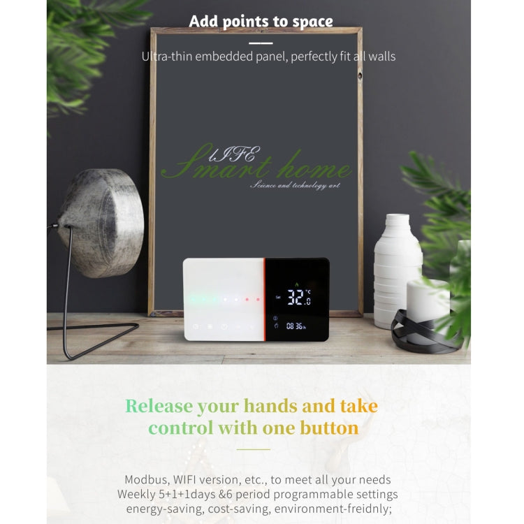 BHT-005-GCLW 220V AC 3A Smart Home Heating Thermostat for EU Box, Control Boiler Heating with Only Internal Sensor & WIFI Connection, BHT-005-GCLW BHT-005-GCLW 220V AC 3A Smart Home Heating Thermostat for EU Box, Control Boiler Heating with Only Internal Sensor & WIFI Connection, BHT-005-GCLW