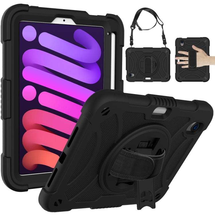 Funda híbrida de silicona para tableta con soporte, correa para la mano y correa para el hombro, para iPad mini 6 / mini 2024 Funda híbrida de silicona para tableta con soporte, correa para la mano y correa para el hombro, para iPad mini 6 / mini 2024