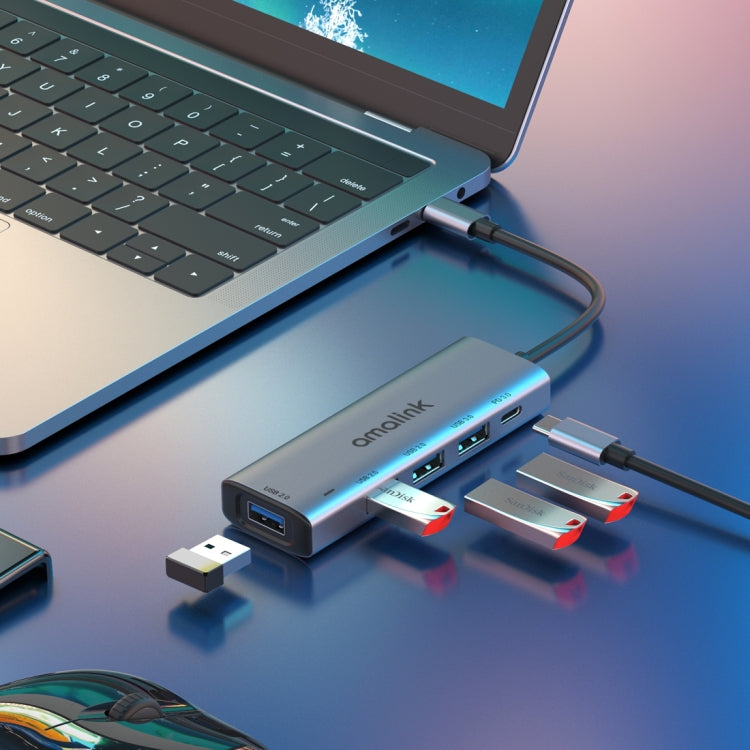 amalink 95119D Type-C / USB-C to 4 Ports USB + PD 3.0 Multi-function HUB Docking Station, 95119D amalink 95119D Type-C / USB-C to 4 Ports USB + PD 3.0 Multi-function HUB Docking Station, 95119D