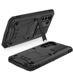 R-JUST Robuste Handyhülle mit Halterung, für Samsung Galaxy S21 FE