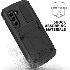 R-JUST Robuste Handyhülle mit Halterung, für Samsung Galaxy S21 FE
