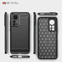 Brushed Texture Carbon Fiber TPU Phone Case, For Xiaomi 12 Pro 5G, For Xiaomi Mi 12 Ultra 5G