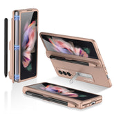Funda con tapa magnética para teléfono GKK con cobertura total y ranura para bolígrafo, para Samsung Galaxy Z Fold3 5G