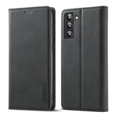 LC.IMEEKE Soft PU + TPU Magnetic Skin-friendly Feeling Leather Phone Case, For Samsung Galaxy S22+ 5G