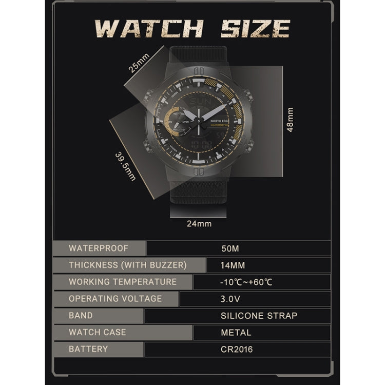 NORTH EDGE HORNET Dual Digital Alarm Clock Timing Men Luminous Sports Watch NORTH EDGE HORNET Dual Digital Alarm Clock Timing Men Luminous Sports Watch