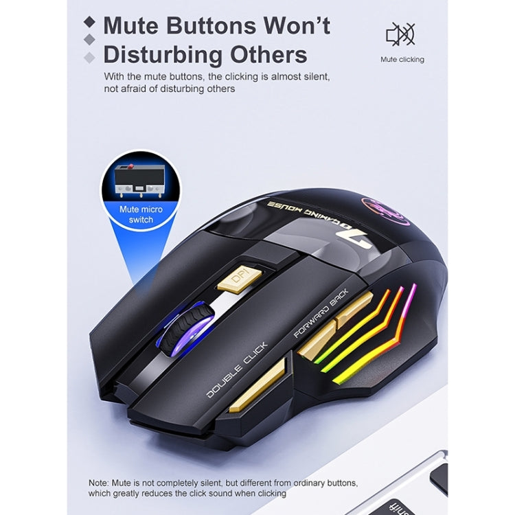 Ratón inalámbrico para juegos iMICE GW-X7 2.4G + Bluetooth, modo dual, recargable, silencioso, de 7 botones, con luces RGB de colores, GW-X7 2.4G + Bluetooth Ratón inalámbrico para juegos iMICE GW-X7 2.4G + Bluetooth, modo dual, recargable, silencioso, de 7 botones, con luces RGB de colores, GW-X7 2.4G + Bluetooth