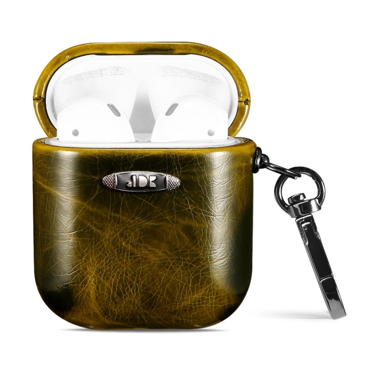 Estuche protector para auriculares con textura de cuero encerado al aceite y hebilla para colgar, para AirPods 1/2, para AirPods 3, para AirPods Pro Estuche protector para auriculares con textura de cuero encerado al aceite y hebilla para colgar, para AirPods 1/2, para AirPods 3, para AirPods Pro