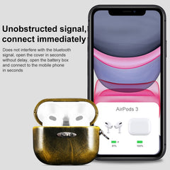 Estuche protector para auriculares con textura de cuero encerado al aceite y hebilla para colgar, para AirPods 1/2, para AirPods 3, para AirPods Pro