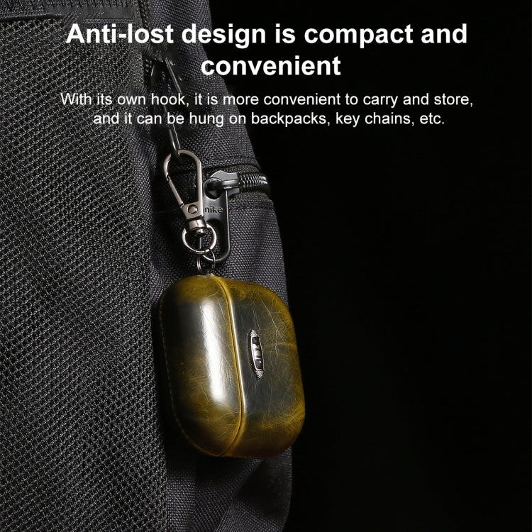 Estuche protector para auriculares con textura de cuero encerado al aceite y hebilla para colgar, para AirPods 1/2, para AirPods 3, para AirPods Pro Estuche protector para auriculares con textura de cuero encerado al aceite y hebilla para colgar, para AirPods 1/2, para AirPods 3, para AirPods Pro
