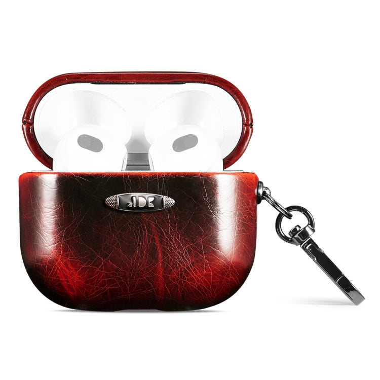 Estuche protector para auriculares con textura de cuero encerado al aceite y hebilla para colgar, para AirPods 1/2, para AirPods 3, para AirPods Pro Estuche protector para auriculares con textura de cuero encerado al aceite y hebilla para colgar, para AirPods 1/2, para AirPods 3, para AirPods Pro