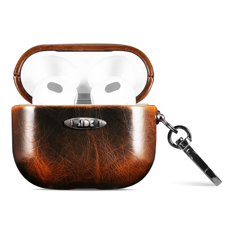 Estuche protector para auriculares con textura de cuero encerado al aceite y hebilla para colgar, para AirPods 1/2, para AirPods 3, para AirPods Pro Estuche protector para auriculares con textura de cuero encerado al aceite y hebilla para colgar, para AirPods 1/2, para AirPods 3, para AirPods Pro