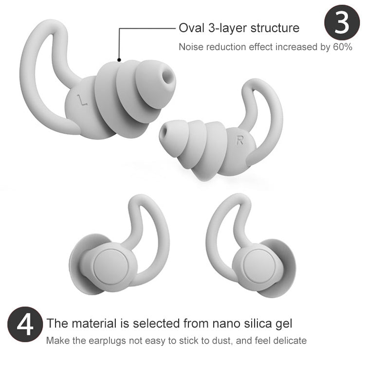iMeBoBo A1 Shark Fin Version Nano Silicone Sleeping Noise Reduction Earplugs, Two Layer, Three Layer iMeBoBo A1 Shark Fin Version Nano Silicone Sleeping Noise Reduction Earplugs, Two Layer, Three Layer