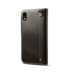 Funda de cuero con tapa horizontal con botón magnético y cera de aceite Denior con ranuras para tarjetas y billetera, para iPhone XS Max, Galaxy S9, Galaxy S9 Plus, Galaxy Note 8, Galaxy Note9, Huawei Mate 20, Huawei Mate 20 Pro, Galaxy S10