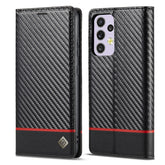 LC.IMEEKE Carbon Fiber PU + TPU Leather Phone Case, For Samsung Galaxy A33 5G
