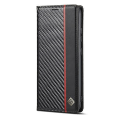 LC.IMEEKE Carbon Fiber Horizontal Flip Leather Phone Case, For Samsung Galaxy A13 4G