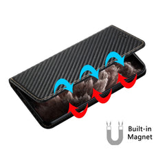 Carbon Fiber Texture Flip Holder Leder Handyhülle, Für iPhone 13, Für iPhone 13 mini, Für iPhone 13 Pro, Für iPhone 13 Pro Max