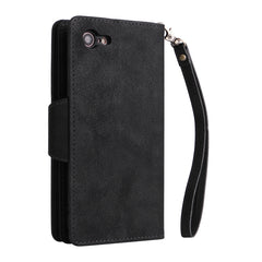 Rivet Buckle 9 Cards Three Fold Leather Phone Case