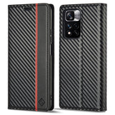 LC.IMEEKE Carbon Fiber Texture Flip Leather Phone Case, For Xiaomi 11T / 11T Pro, For Xiaomi Mi 11 Lite, For Xiaomi Poco X4 Pro 5G, For Xiaomi Poco X3 NFC / Poco X3 Pro, For Xiaomi Redmi Note 11 Pro China, For Xiaomi Redmi Note 11 4G / Note 11S