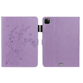 Funda de cuero inteligente para tableta con estampado de flores en relieve, para iPad Pro de 11 pulgadas 2020/2018, para iPad mini 2024/mini 6