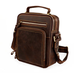 6050 Crazy Horse Texture Cowhide Crossbody Bag for Men