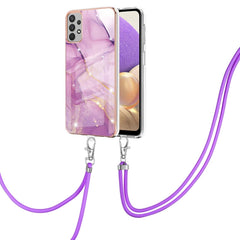 Electroplating Marble Pattern TPU Phone Case with Lanyard