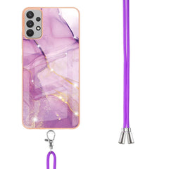 Electroplating Marble Pattern TPU Phone Case with Lanyard