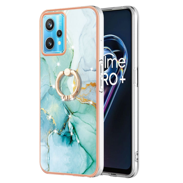 Funda de teléfono de TPU con patrón de mármol galvanizado y anillo para OPPO Realme 9i / A36 / A96 4G Funda de teléfono de TPU con patrón de mármol galvanizado y anillo para OPPO Realme 9i / A36 / A96 4G