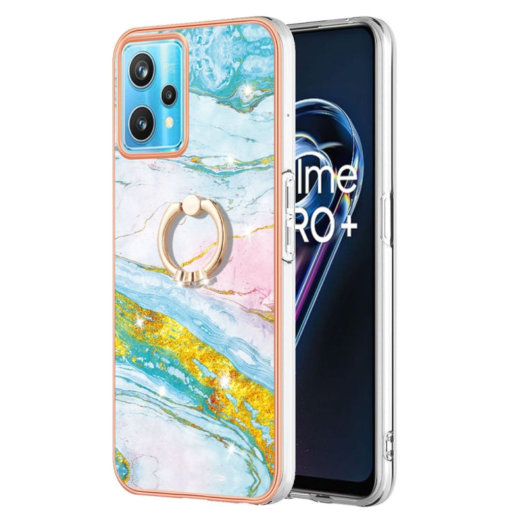 Funda de teléfono de TPU con patrón de mármol galvanizado y anillo para OPPO Realme 9i / A36 / A96 4G Funda de teléfono de TPU con patrón de mármol galvanizado y anillo para OPPO Realme 9i / A36 / A96 4G
