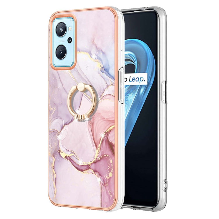 Funda de teléfono de TPU con patrón de mármol galvanizado y anillo para OPPO Realme 9i / A36 / A96 4G Funda de teléfono de TPU con patrón de mármol galvanizado y anillo para OPPO Realme 9i / A36 / A96 4G