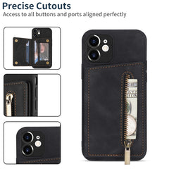 Zipper Card Holder Phone Case, For iPhone 12, For iPhone 12 Pro Max, For iPhone 11, For iPhone 11 Pro