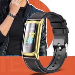 Mijobs TPU + Leather Watch Band