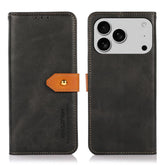 KHAZNEH Dual-color Cowhide Texture Flip Leather Phone Case