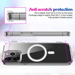 Funda de teléfono de PC + TPU de acrílico transparente Magsafe, para iPhone 14, para iPhone 14 Pro, para iPhone 14 Plus, para iPhone 14 Pro Max