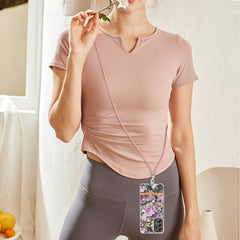 Flowers Series TPU Phone Case with Lanyard