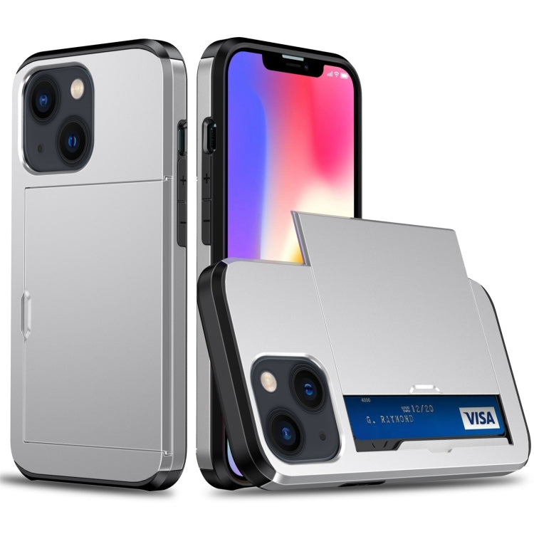 Shockproof Armor Protective Phone Case with Slide Card Slot, For iPhone 14, For iPhone 14 Plus Shockproof Armor Protective Phone Case with Slide Card Slot, For iPhone 14, For iPhone 14 Plus