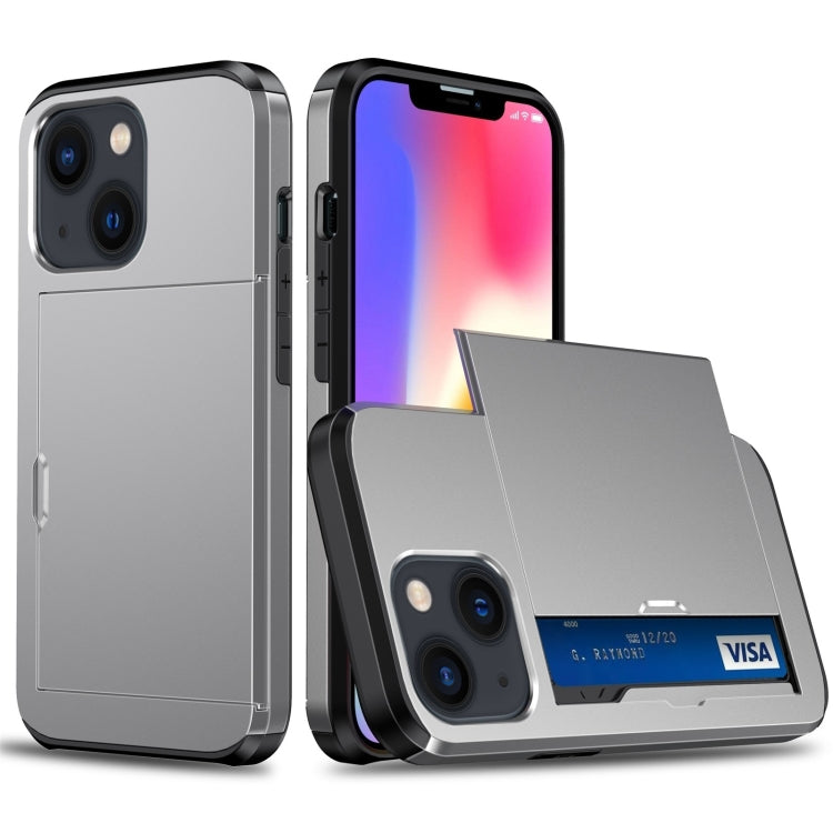 Shockproof Armor Protective Phone Case with Slide Card Slot, For iPhone 14, For iPhone 14 Plus Shockproof Armor Protective Phone Case with Slide Card Slot, For iPhone 14, For iPhone 14 Plus