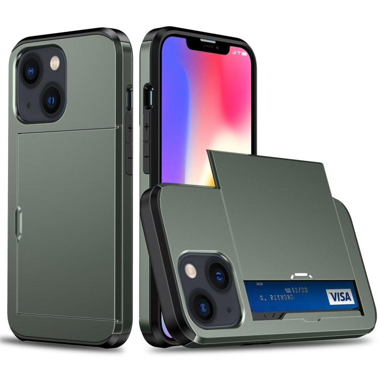 Shockproof Armor Protective Phone Case with Slide Card Slot, For iPhone 14, For iPhone 14 Plus Shockproof Armor Protective Phone Case with Slide Card Slot, For iPhone 14, For iPhone 14 Plus