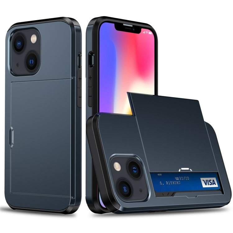 Shockproof Armor Protective Phone Case with Slide Card Slot, For iPhone 14, For iPhone 14 Plus Shockproof Armor Protective Phone Case with Slide Card Slot, For iPhone 14, For iPhone 14 Plus