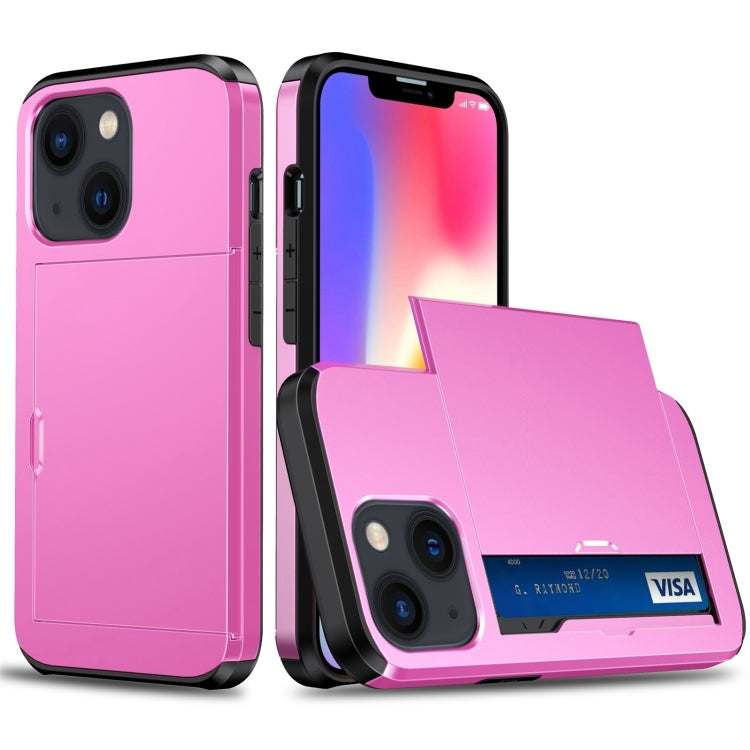 Shockproof Armor Protective Phone Case with Slide Card Slot, For iPhone 14, For iPhone 14 Plus Shockproof Armor Protective Phone Case with Slide Card Slot, For iPhone 14, For iPhone 14 Plus