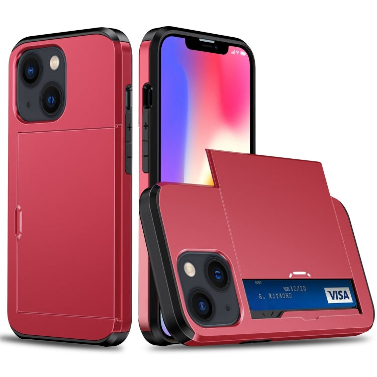 Shockproof Armor Protective Phone Case with Slide Card Slot, For iPhone 14, For iPhone 14 Plus Shockproof Armor Protective Phone Case with Slide Card Slot, For iPhone 14, For iPhone 14 Plus