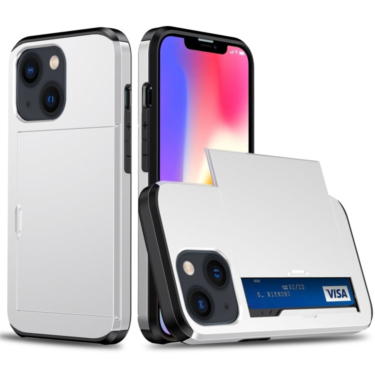 Shockproof Armor Protective Phone Case with Slide Card Slot, For iPhone 14, For iPhone 14 Plus Shockproof Armor Protective Phone Case with Slide Card Slot, For iPhone 14, For iPhone 14 Plus