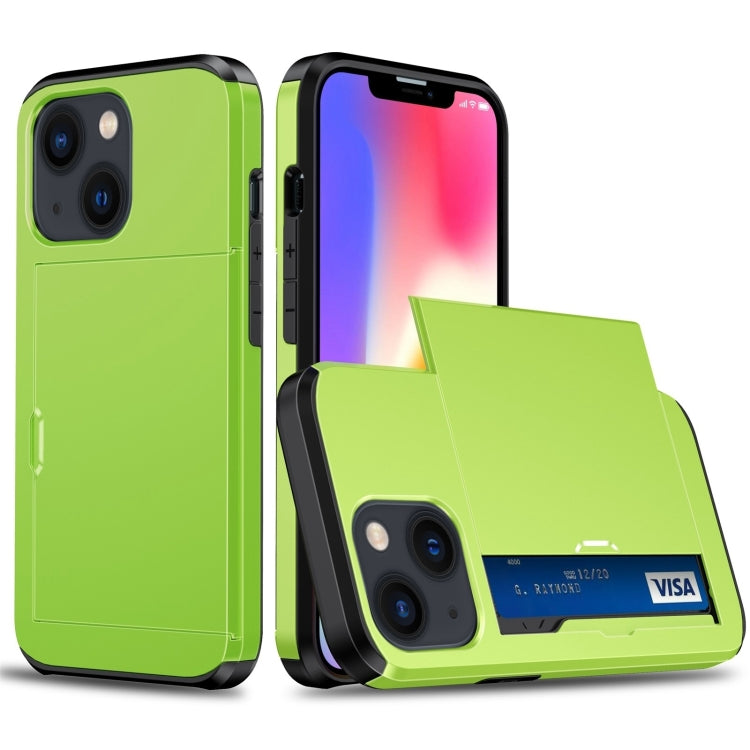 Shockproof Armor Protective Phone Case with Slide Card Slot, For iPhone 14, For iPhone 14 Plus Shockproof Armor Protective Phone Case with Slide Card Slot, For iPhone 14, For iPhone 14 Plus