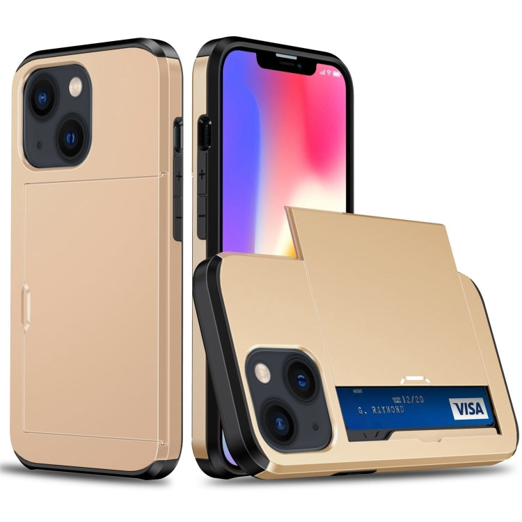 Shockproof Armor Protective Phone Case with Slide Card Slot, For iPhone 14, For iPhone 14 Plus Shockproof Armor Protective Phone Case with Slide Card Slot, For iPhone 14, For iPhone 14 Plus