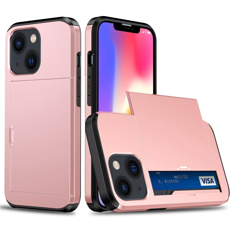 Shockproof Armor Protective Phone Case with Slide Card Slot, For iPhone 14, For iPhone 14 Plus Shockproof Armor Protective Phone Case with Slide Card Slot, For iPhone 14, For iPhone 14 Plus