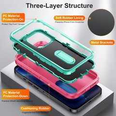 3 in 1 Rugged Holder Phone Case, For iPhone 14, For iPhone 14 Plus