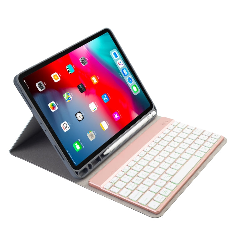 RK11A Backlight TPU Multi Color Light Bluetooth Keyboard Horizontal Flip Leather Case for iPad Pro 11 2020 / 2018 with Holder & Pen Slot RK11A Backlight TPU Multi Color Light Bluetooth Keyboard Horizontal Flip Leather Case for iPad Pro 11 2020 / 2018 with Holder & Pen Slot
