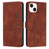 Skin Feel Heart Pattern Leather Phone Case, For iPhone 13, For iPhone 13 Pro, For iPhone 13 Pro Max, For iPhone 12 / 12 Pro