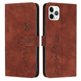Skin Feel Heart Pattern Leather Phone Case, For iPhone 12 Pro Max, For iPhone 11, For iPhone 11 Pro, For iPhone 11 Pro Max